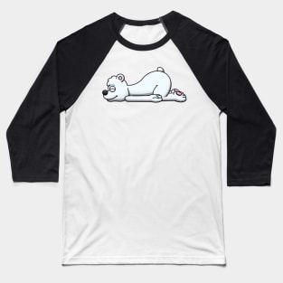 Sleeping Cartoon Polar Bear Baseball T-Shirt